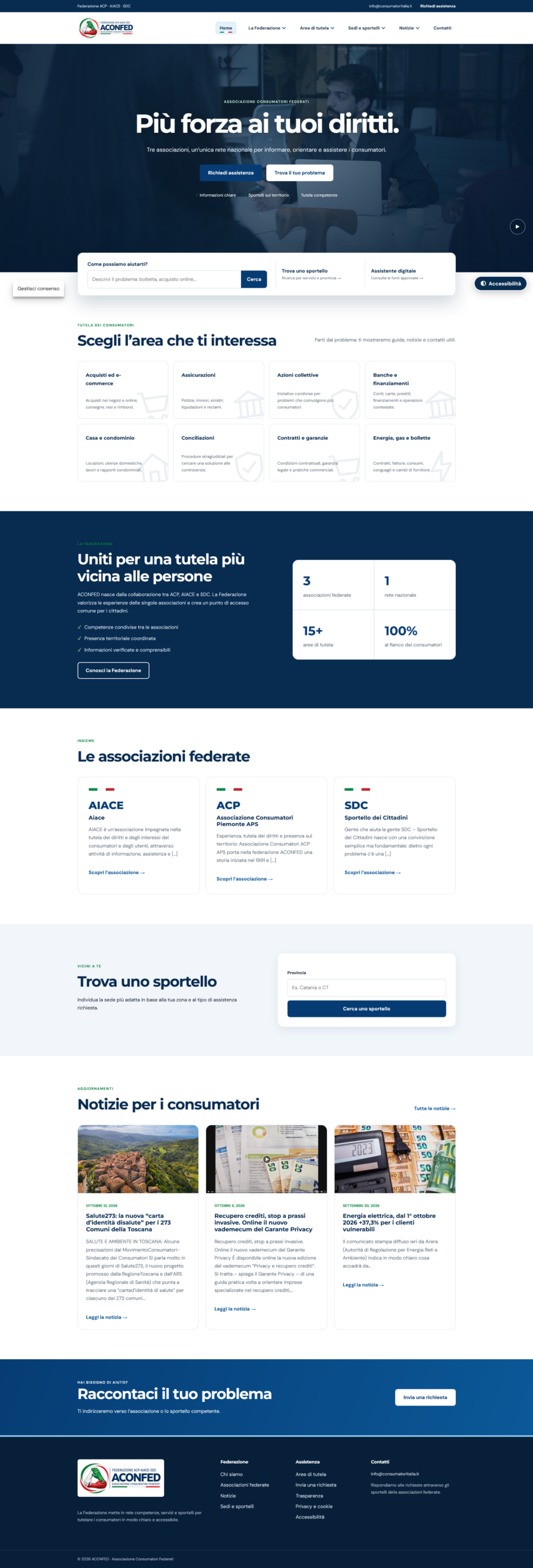 ACONFED – Piattaforma digitale per la tutela dei consumatori